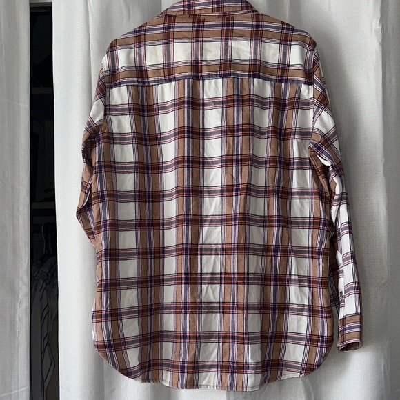 Jachs Girlfriend Tan & Purple Plaid Flannel Button Down - Picture 6 of 6